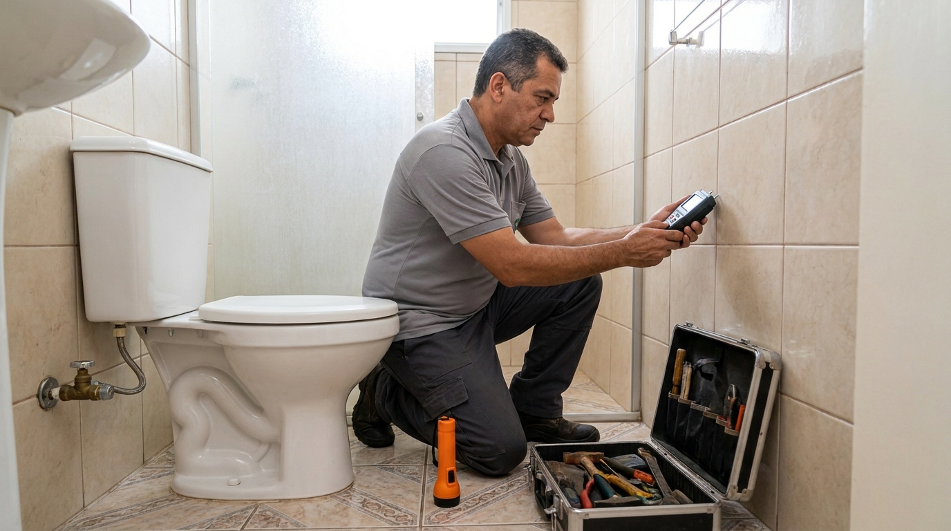 Técnico de caça vazamento com detector em Cotia‑SP